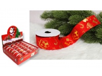 Wstążka dekoracyjna materiałowa welur złoty wzór 270x4 cm - 1 szt