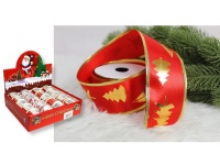 Wstążka dekoracyjna złote brzegi z drucikiem 270x5 cm - 1 szt