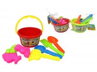 Zabawka do piasku WIADERKO z akcesoriami 8 el. 15x9 cm
