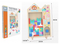 Zabawka drewniana KLOCKI, PUZZLE ala TETRIS 30x20x3,5 cm