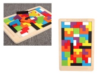 Zabawka drewniana KLOCKI, PUZZLE ala TETRIS 27x17,5x0,5 cm
