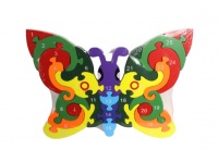 Zabawka drewniana puzzle, układanka MOTYL 24x18 cm