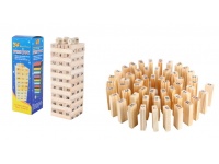 Zabawka drewniana UKŁADANKA WIEŻA ala JENGA naturalna z liczbami 22x7x7 cm