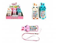 Zabawka TELEFON dla dzieci z melodyjkami + smycz 16x6x3 cm - mix kolor