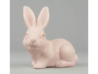 Zając leżący plastikowy 15,5x14x7 cm PUDROWY RÓŻ #01