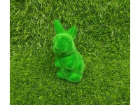 Zajączek Wielkanocny plastikowy FLOKOWANY 10x6x6 cm (024) ZIELONY