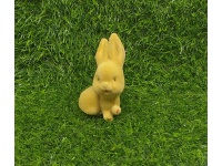 Zajączek Wielkanocny plastikowy FLOKOWANY 9x6x4 cm (599) MUSZTARDOWY