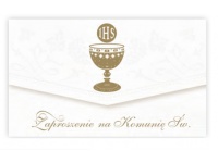 Zaproszenie składane exclusive z kopertą na Komunię Świętą 16x10,5 cm No.ZSE-26056 - 1 szt