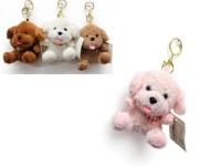 Zawieszka, brelok PIES pluszowy 12x11 cm MIX KOLOR - 1 szt