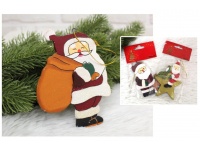 Zawieszka dekoracyjna drewniana z MIKOŁAJEM mix ok. 13 cm - 1 szt