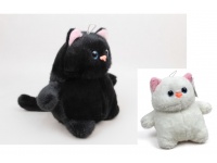 Maskotka, pluszak KOT 20 cm biały, czarny