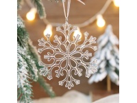 Zawieszki akrylowe PŁATEK ŚNIEGU 11 cm kpl. 3 szt TRANSPARENTNE
