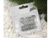 Zawieszki, haczyki metalowe do bombki kpl 20 szt SREBRNE