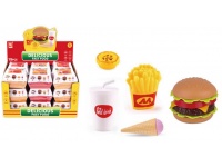 Zestaw kuchenny (hamburger, lody, frytki, napój) w kartoniku 10x6,5 cm