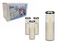 Znicz elektryczny TUBA transparentna ze złotym brzegiem 17x5,5 cm - 1 szt