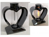 Znicz latarnia metal-szkło SOLAR SERCE D 31 cm czarny - 1 szt