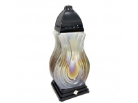 Znicz szklany 1004 holograficzny z aplikacją BRĄZ z czarnym 39 cm - 1 szt