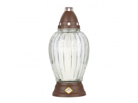 Znicz szklany 1048 NZ bezbarwny BRĄZOWY 29 cm - 1 szt
