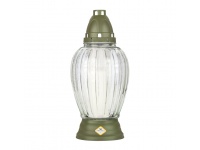 Znicz szklany 1048 NZ bezbarwny OLIWKOWY 29 cm - 1 szt