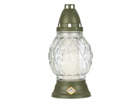 Znicz szklany 1098 bezbarwny kula OLIWKOWY 25 cm - 1 szt