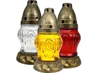 Znicz szklany LA11P mix kolor 16,5 cm - 1 szt 