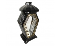 Znicz szklany Lampion L-20+ramka Wzór czarno-złoty 38 cm - 1 szt