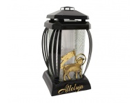 Znicz szklany PRIMA 1 Alleluja Baranek z chorągiewką CZARNO-ZŁOTY 24 cm - 1 szt