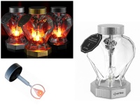 Znicz szklany SOLAR Serce 22x15x13 cm - srebrny 