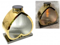 Znicz latarnia metal-plastik SOLAR AURA 29 cm serce złoty - 1 szt