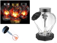 Znicz szklany SOLAR Serce 22x15x13 cm - granit