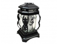 Znicz szklany Z-465 KAPLICZKA RÓŻA 22 cm srebrna aplikacja - 1 szt