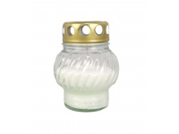 Znicz szklany zalewany 801z BEZBARWNY blaszka 11 cm - 1 szt