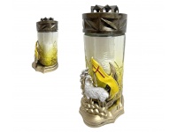 Znicz szklany ZP 279 ŚWIĘTA 24 cm ŻÓŁTY - 1 szt