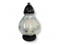 Znicz szklany ZP Lampion WR10 34 cm holograficzny z czarnym - 1 szt