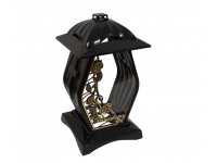 Znicz szklany ZPG DIAMENT zabudowa CZARNY złota aplikacja Pamiętamy, róże 30 cm - 1 szt