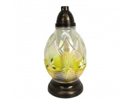 Znicz szklany ZPGJ-8 Jajko malowane kwiatki 35 cm - 1 szt