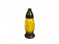 Znicz szklany ZPJ-1 ŻÓŁTY 21,5 cm - 1 szt