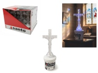 Znicz, wkład KRZYŻ transparentny NO.2 światło niebieskie  - 1 szt