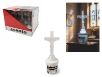 Znicz, wkład KRZYŻ transparentny NO.2 światło białe zimne  - 1 szt